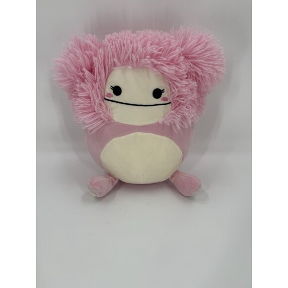 Squismallow Brina the Pink Big Foot Yeti Plush Kelly Toy 12" x 10" x 4" EUC - Picture 1 of 14